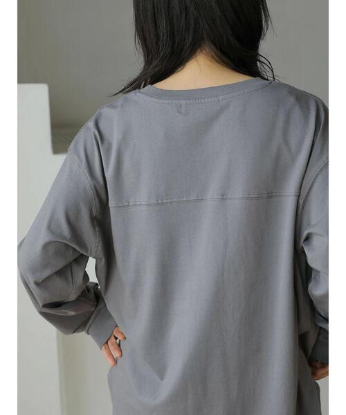 AMERICAN HOLIC（アメリカンホリック）の「転写裾ラウンドカットチュニック（Tシャツ/カットソー・レディース・ホワイト/チャコールグレー/オフホワイト・M/L）」の20枚目の写真