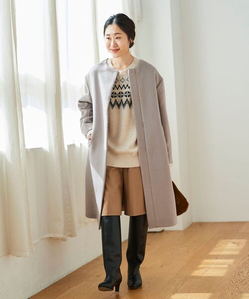 le.coeur blanc(ルクールブラン)の「フェイクレザーハーフパンツ(その他パンツ・レディース・キャメル/ダークブラウン・38)」の7枚目の写真