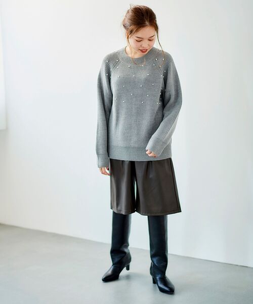 le.coeur blanc(ルクールブラン)の「フェイクレザーハーフパンツ(その他パンツ・レディース・キャメル/ダークブラウン・38)」の17枚目の写真