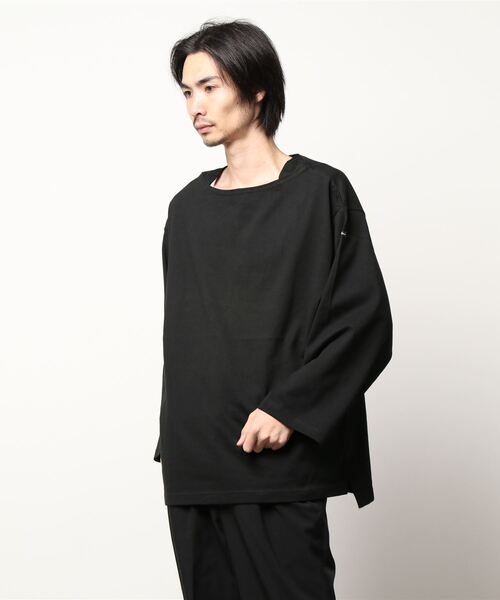 Le Pigeon Voyageur(ル ピジョン ヴォワイヤジュール)の「<Le Pigeon Voyageur>ボートネック無地ボーダー ロングTシャツ(Tシャツ/カットソー・レディース・ブラック/アイボリー/ネイビー/ホワイト系その他/カーキ・L/M/S)」の18枚目の写真