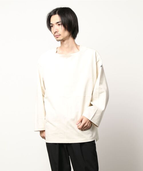 Le Pigeon Voyageur(ル ピジョン ヴォワイヤジュール)の「<Le Pigeon Voyageur>ボートネック無地ボーダー ロングTシャツ(Tシャツ/カットソー・レディース・ブラック/アイボリー/ネイビー/ホワイト系その他/カーキ・L/M/S)」の19枚目の写真