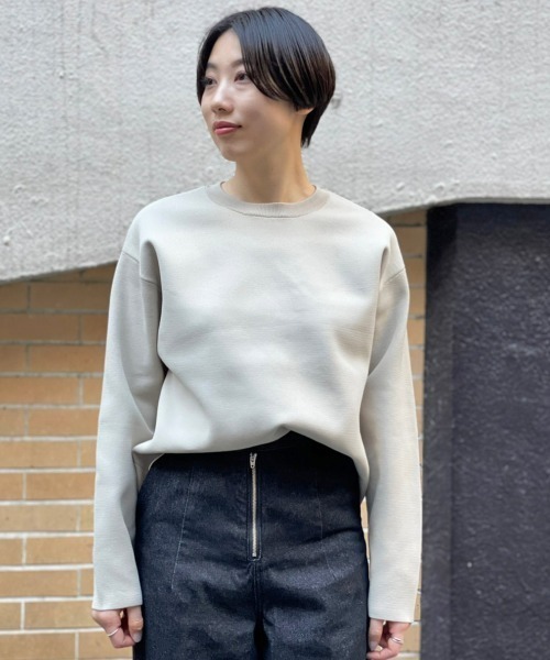 DROIT BELLO（ドロイトベロ）の「DROIT BELLO（ドロイトベロ）クルーネックニット（ニット/セーター・レディース・ブルー/ローズ/ブラック/ベージュ/グレー/グリーン/ライム・FREE）」の4枚目の写真