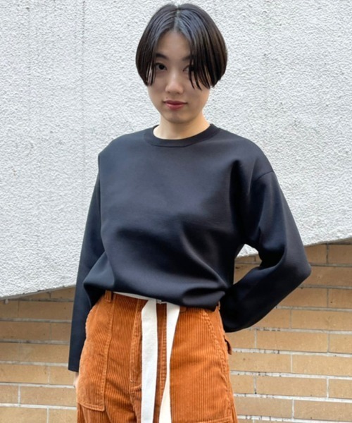 DROIT BELLO（ドロイトベロ）の「DROIT BELLO（ドロイトベロ）クルーネックニット（ニット/セーター・レディース・ブルー/ローズ/ブラック/ベージュ/グレー/グリーン/ライム・FREE）」の2枚目の写真