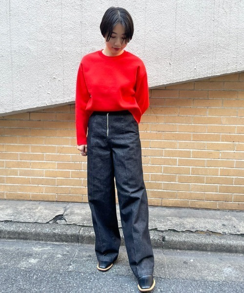 DROIT BELLO（ドロイトベロ）の「DROIT BELLO（ドロイトベロ）クルーネックニット（ニット/セーター・レディース・ブルー/ローズ/ブラック/ベージュ/グレー/グリーン/ライム・FREE）」の11枚目の写真