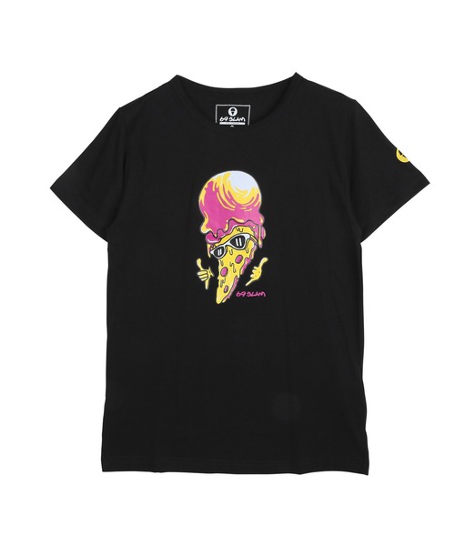 69SLAM(ロックスラム)の「69SLAM/ロックスラム Tシャツ メンズ 半袖 クルーネック ワンポイント ロゴT レディース ユニセックス(Tシャツ/カットソー・メンズ・ブラック/グレー・MEDIUM)」の1枚目の写真
