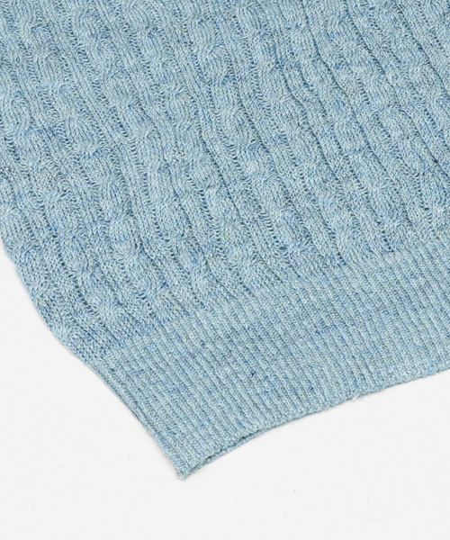 KATHARINE HAMNETT LONDON （キャサリンハムネットロンドン）の「TOP LINEN PULLOVER / トップリネンプルオーバーニット 半袖ニット（ニット/セーター・メンズ・ホワイト/グレー/ブルー/レッド・LARGE/MEDIUM）」の9枚目の写真