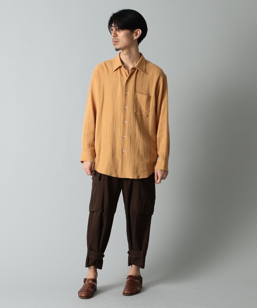 International Gallery BEAMS(インターナショナルギャラリービームス)の「IG / ハーフリネンパナマ レギュラーカラーシャツ(シャツ/ブラウス・メンズ・オレンジ・M/L/S)」の10枚目の写真