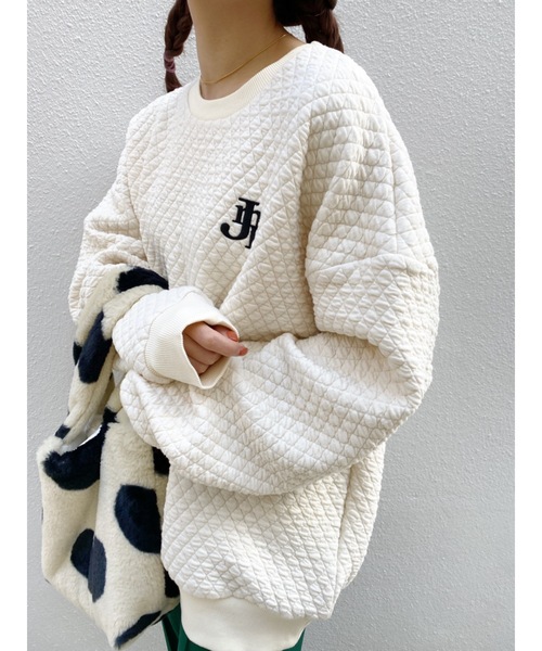 JUMELLE（ジュメロ）の「キルティングスウェット（スウェット・レディース・ブラック/ベージュ・FREE）」の2枚目の写真