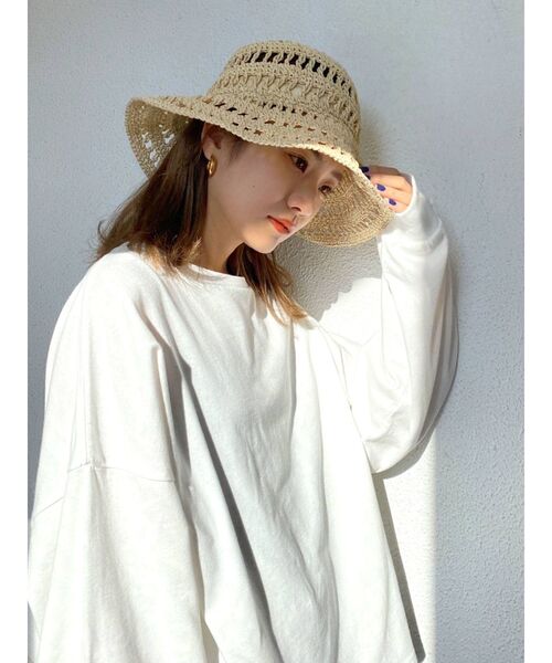 Ungrid（アングリッド）の「透かし編みHAT（ハット・レディース・ベージュ・FREE）」の6枚目の写真