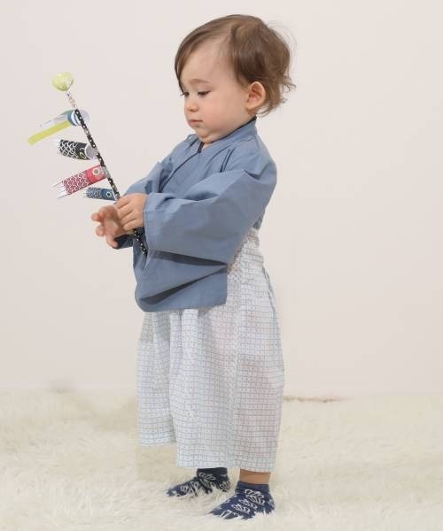 BABYDOLL(ベビードール)の「通販限定 袴ロンパース 6439B(ロンパース・キッズ・ブルー/グリーン・M(80-90cm)/S(70-80cm))」の15枚目の写真