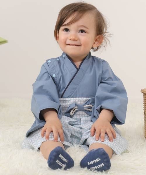 BABYDOLL(ベビードール)の「通販限定 袴ロンパース 6439B(ロンパース・キッズ・ブルー/グリーン・M(80-90cm)/S(70-80cm))」の13枚目の写真