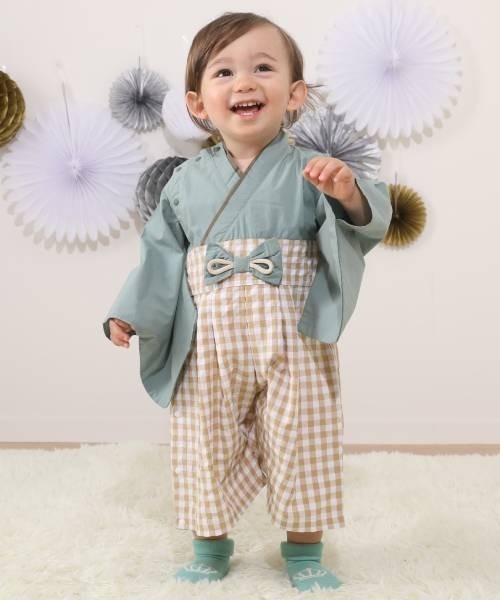 BABYDOLL(ベビードール)の「通販限定 袴ロンパース 6439B(ロンパース・キッズ・ブルー/グリーン・M(80-90cm)/S(70-80cm))」の11枚目の写真