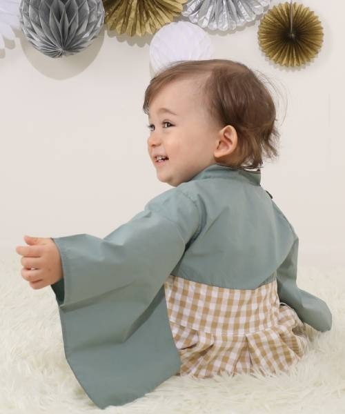BABYDOLL(ベビードール)の「通販限定 袴ロンパース 6439B(ロンパース・キッズ・ブルー/グリーン・M(80-90cm)/S(70-80cm))」の6枚目の写真