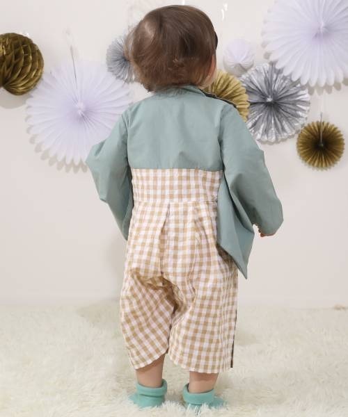 BABYDOLL(ベビードール)の「通販限定 袴ロンパース 6439B(ロンパース・キッズ・ブルー/グリーン・M(80-90cm)/S(70-80cm))」の4枚目の写真