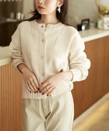 titivate | ﾌﾞﾛｯｸ柄ﾆｯﾄｶｰﾃﾞｨｶﾞﾝ(カーディガン/ボレロ)