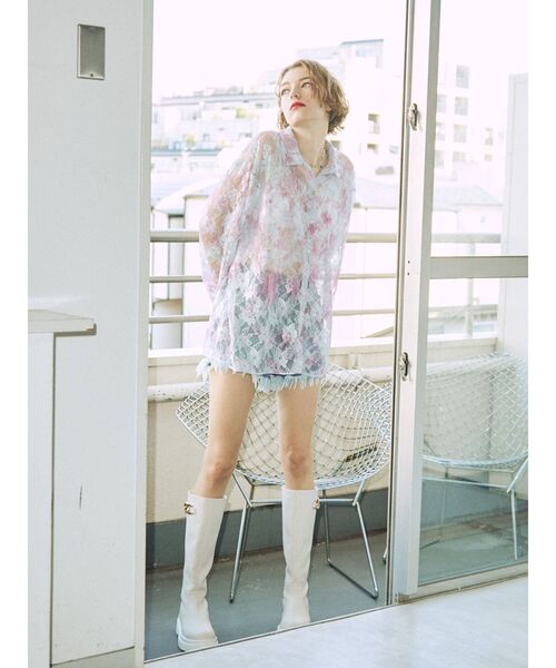 jouetie（ジュエティ）の「オーバーソールビットロングブーツ（ブーツ・レディース・ブラック/アイボリー/ボルドー・M/L）」の16枚目の写真