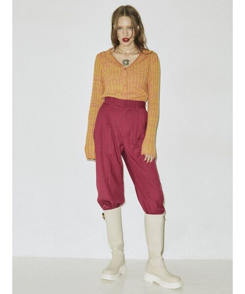 jouetie（ジュエティ）の「オーバーソールビットロングブーツ（ブーツ・レディース・ブラック/アイボリー/ボルドー・M/L）」の9枚目の写真