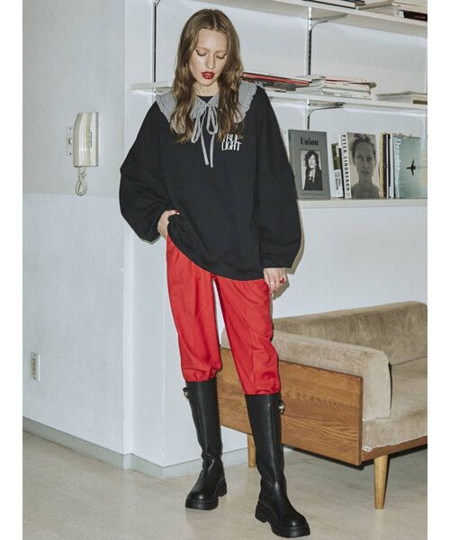 jouetie（ジュエティ）の「オーバーソールビットロングブーツ（ブーツ・レディース・ブラック/アイボリー/ボルドー・M/L）」の11枚目の写真