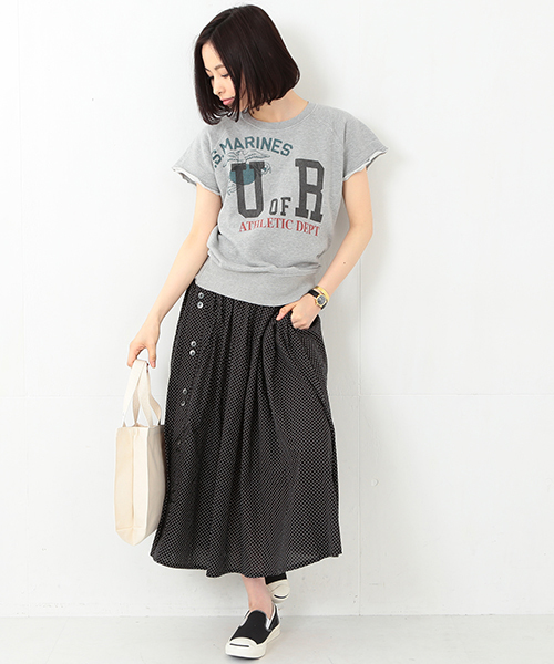 BEAMS BOY（ビームスボーイ）の「BEAMS BOY / ドット サイドボタン ギャザースカート（スカート・レディース・ブラック/ネイビー・ONE SIZE）」の18枚目の写真