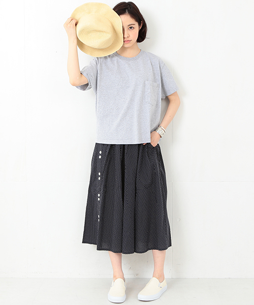 BEAMS BOY（ビームスボーイ）の「BEAMS BOY / ドット サイドボタン ギャザースカート（スカート・レディース・ブラック/ネイビー・ONE SIZE）」の21枚目の写真