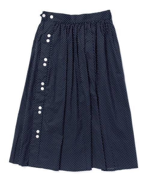 BEAMS BOY（ビームスボーイ）の「BEAMS BOY / ドット サイドボタン ギャザースカート（スカート・レディース・ブラック/ネイビー・ONE SIZE）」の6枚目の写真