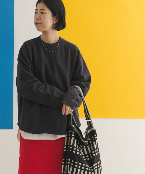 FORK&SPOON(フォークアンドスプーン)の「FORK&SPOON リサイクルヤーンスウェットプルオーバー(スウェット・レディース・チャコールグレー/アイボリー/ブルー系その他・ONE)」の22枚目の写真