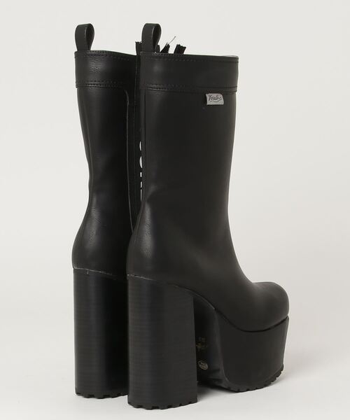 YOSUKE（ヨースケ）の「YOSUKE厚底ショートブーツ（ブーツ・レディース・ブラック/ブラック系その他/ホワイト・24.5cm/23.5cm/24.0cm/23.0cm/22.5cm）」の4枚目の写真