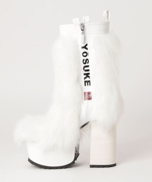 YOSUKE（ヨースケ）の「YOSUKE厚底ショートブーツ（ブーツ・レディース・ブラック/ブラック系その他/ホワイト・24.5cm/23.5cm/24.0cm/23.0cm/22.5cm）」の9枚目の写真