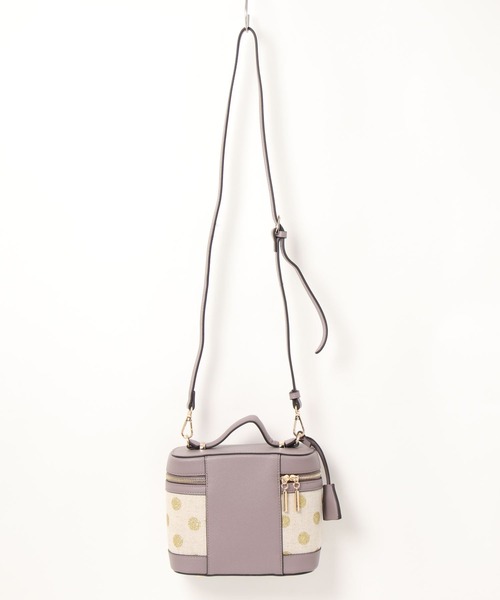 LITTLE ACCESSORIES(リトルアクセサリーズ)の「トップハンドルバニティーバッグ ショルダー付き ドット柄(ショルダーバッグ・レディース・ブラック/ホワイト/パープル・フリー)」の21枚目の写真