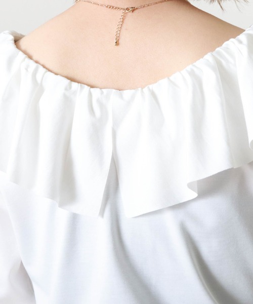 Cheek(チーク)の「襟ラッフルカットソー(Tシャツ/カットソー・レディース・ベージュ/ミント/オフホワイト・MEDIUM)」の10枚目の写真