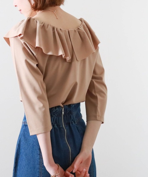 Cheek(チーク)の「襟ラッフルカットソー(Tシャツ/カットソー・レディース・ベージュ/ミント/オフホワイト・MEDIUM)」の16枚目の写真