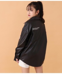 ANAP GｉRL（アナップガール）の「フェイクレザーオーバーシャツ（その他アウター・キッズ）」