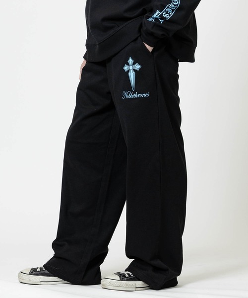 JOHN'S CLOSET（ジョンズクローゼット）の「【13】クロスデザインプリント スウェットパンツ（スウェットパンツ・メンズ・ベージュ/ライトグリーン/ライトピンク/ライトパープル・MEDIUM/LARGE）」の15枚目の写真