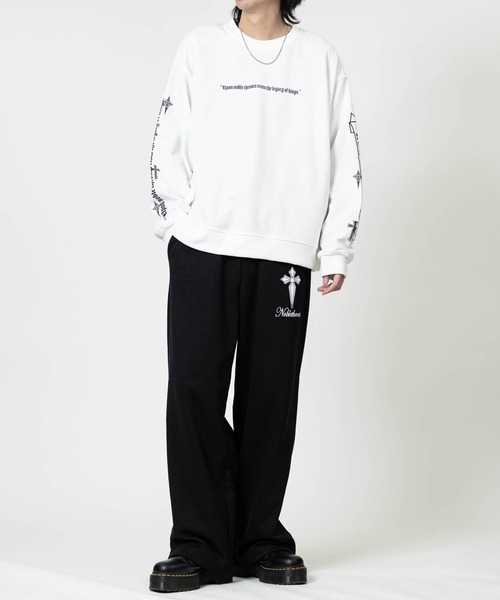 JOHN'S CLOSET（ジョンズクローゼット）の「【13】クロスデザインプリント スウェットパンツ（スウェットパンツ・メンズ・ベージュ/ライトグリーン/ライトピンク/ライトパープル・MEDIUM/LARGE）」の9枚目の写真