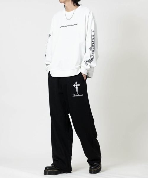 JOHN'S CLOSET（ジョンズクローゼット）の「【13】クロスデザインプリント スウェットパンツ（スウェットパンツ・メンズ・ベージュ/ライトグリーン/ライトピンク/ライトパープル・MEDIUM/LARGE）」の10枚目の写真