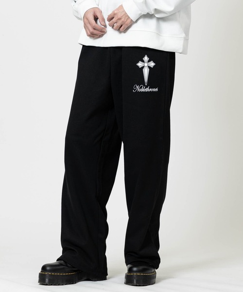 JOHN'S CLOSET（ジョンズクローゼット）の「【13】クロスデザインプリント スウェットパンツ（スウェットパンツ・メンズ・ベージュ/ライトグリーン/ライトピンク/ライトパープル・MEDIUM/LARGE）」の6枚目の写真