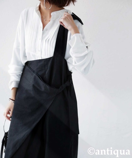 antiqua(アンティカ)の「×オールシーズン着回せる!アシメオールインワン(つなぎ/オールインワン・レディース・ブラック/カーキ/オレンジ・FREE)」の4枚目の写真