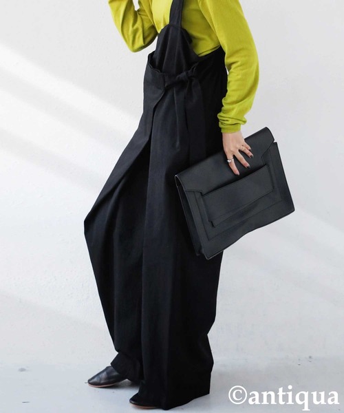 antiqua(アンティカ)の「×オールシーズン着回せる!アシメオールインワン(つなぎ/オールインワン・レディース・ブラック/カーキ/オレンジ・FREE)」の8枚目の写真