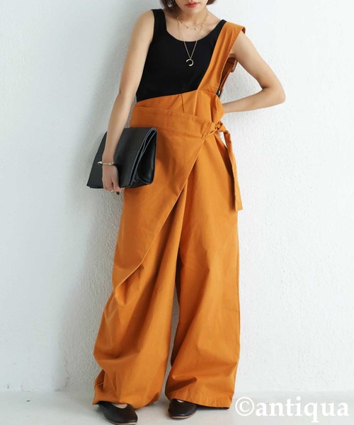 antiqua(アンティカ)の「×オールシーズン着回せる!アシメオールインワン(つなぎ/オールインワン・レディース・ブラック/カーキ/オレンジ・FREE)」の17枚目の写真