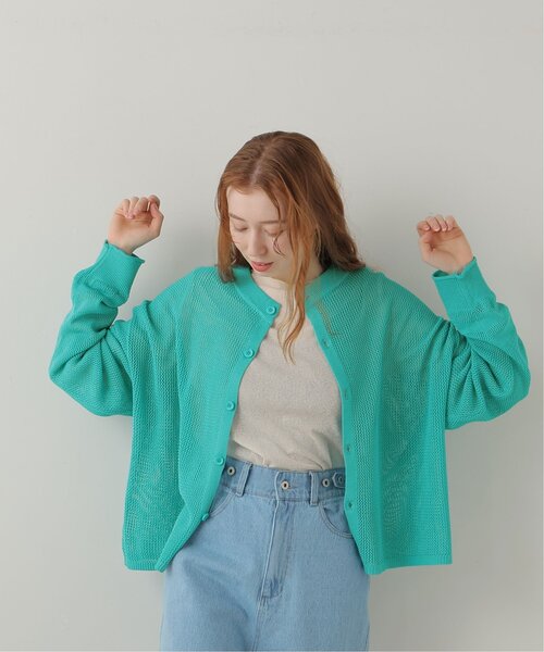 DOUBLE NAME(ダブルネーム)の「前後2WAY 袖ラインメッシュ編みプルオーバー(ニット/セーター・レディース・スミクロ/キナリ/オレンジ/ターコイズブルー・FREE)」の1枚目の写真