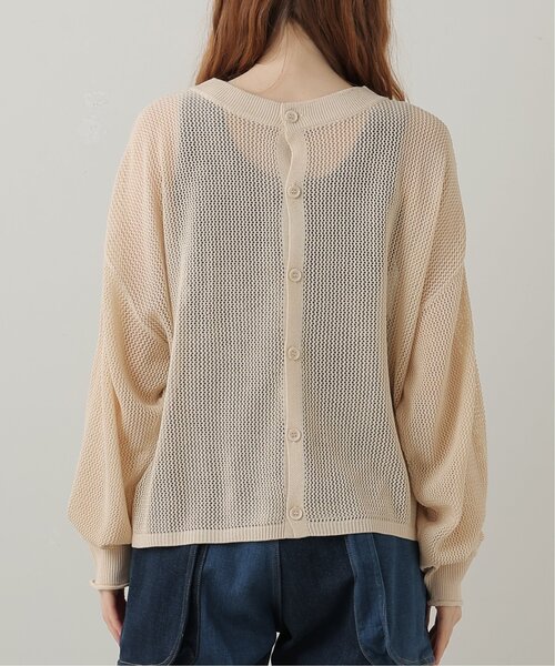 DOUBLE NAME(ダブルネーム)の「前後2WAY 袖ラインメッシュ編みプルオーバー(ニット/セーター・レディース・スミクロ/キナリ/オレンジ/ターコイズブルー・FREE)」の18枚目の写真