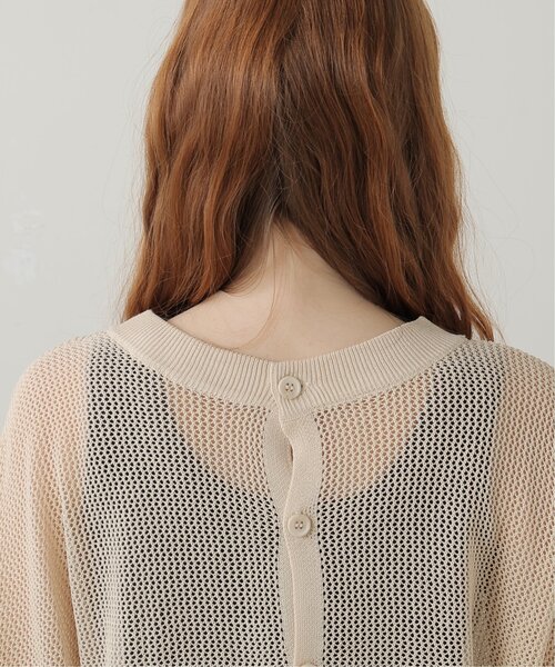 DOUBLE NAME(ダブルネーム)の「前後2WAY 袖ラインメッシュ編みプルオーバー(ニット/セーター・レディース・スミクロ/キナリ/オレンジ/ターコイズブルー・FREE)」の19枚目の写真