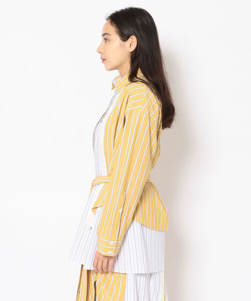 AULA AILA（アウラアイラ）の「【別注】AULA AILA/アウラアイラ/ストライプコンビシャツ（シャツ/ブラウス・レディース・イエロー・FREE）」の2枚目の写真