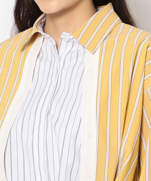 AULA AILA（アウラアイラ）の「【別注】AULA AILA/アウラアイラ/ストライプコンビシャツ（シャツ/ブラウス・レディース・イエロー・FREE）」の9枚目の写真