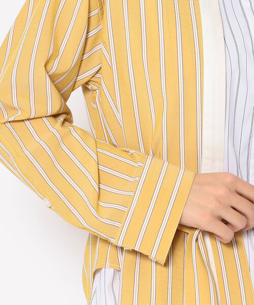 AULA AILA（アウラアイラ）の「【別注】AULA AILA/アウラアイラ/ストライプコンビシャツ（シャツ/ブラウス・レディース・イエロー・FREE）」の10枚目の写真