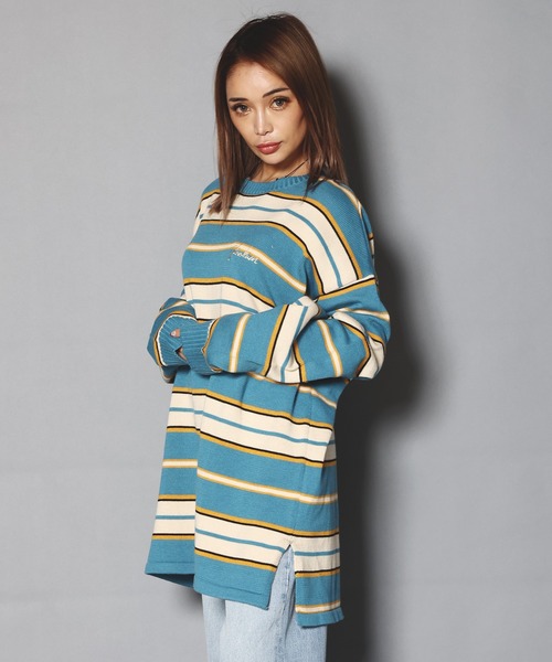 SKOOKUM（スクーカム）の「SKOOKUM×JEマルチボーダークルースプリングニット（ニット/セーター・メンズ・ネイビー/サックスブルー/ブルー/グリーン・M/L）」の6枚目の写真