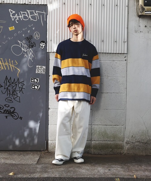 SKOOKUM（スクーカム）の「SKOOKUM×JEマルチボーダークルースプリングニット（ニット/セーター・メンズ・ネイビー/サックスブルー/ブルー/グリーン・M/L）」の15枚目の写真