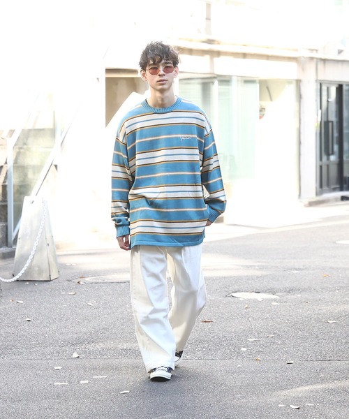 SKOOKUM（スクーカム）の「SKOOKUM×JEマルチボーダークルースプリングニット（ニット/セーター・メンズ・ネイビー/サックスブルー/ブルー/グリーン・M/L）」の22枚目の写真