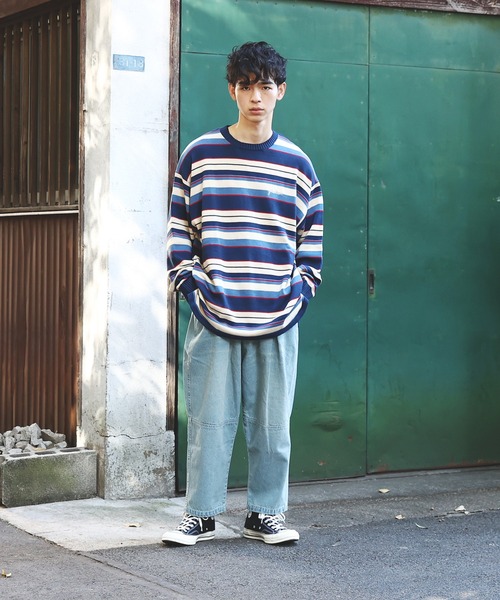 SKOOKUM（スクーカム）の「SKOOKUM×JEマルチボーダークルースプリングニット（ニット/セーター・メンズ・ネイビー/サックスブルー/ブルー/グリーン・M/L）」の16枚目の写真