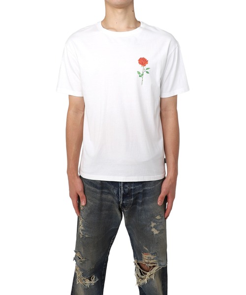 【セール】【MYne】Rose Flower Printed Half Sleeve T-shirt(Tシャツ/カットソー)|MYne(マイン)